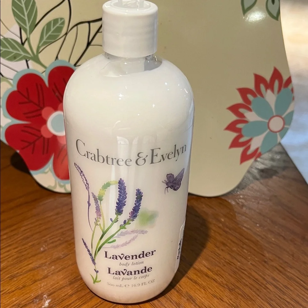 Crabtree & Evelyn Lavender Body Lotion with Floral Design NEW
